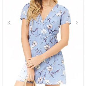 F21 periwinkle floral wrap dress